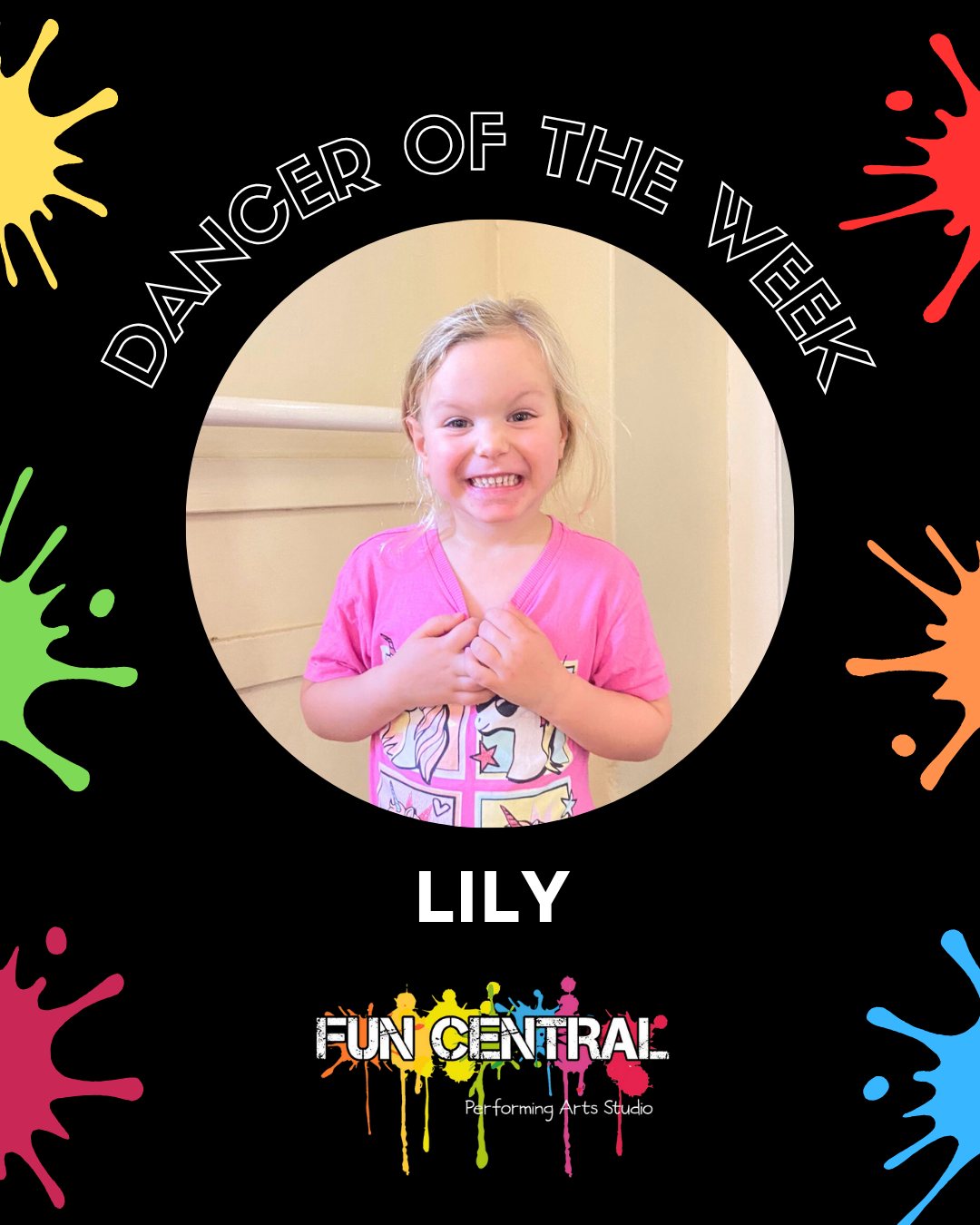 And our 'Dancer of the Week' goes to.... LILY! 🎉🥳
Lily has been working so hard this year! She is always trying her best and always following instruction promptly! She always shows kindness to her dance friends and helping others, and is so happy, kind and hard working every week! Well done Lily! 😍💃